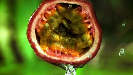 Canvas Print - Super slow motion passion fruit. High quality FullHD footage