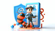 3D Icon: Phishing Exterminator - Exterminate phishing threats with our robust cybersecurity solution