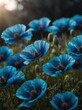 blue poppy flowers close-up from Generative AI
