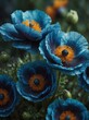 blue poppy flowers close-up from Generative AI