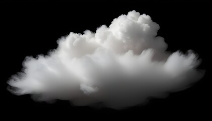 Poster - single cloud in air, isolated on black background. fog, white clouds or haze for designs isolated on
