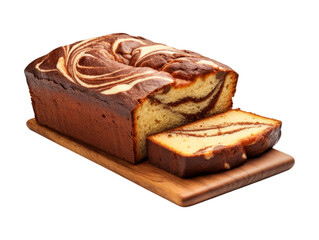 Chocolate Marble Cake isolated on transparent png background. Generative ai