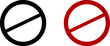 © Volodymyr - Sign forbidden. Icon symbol ban. Red circle sign stop entry ang slash line isolated on transparent background. Mark prohibited. Icon symbol ban. Mark prohibited.