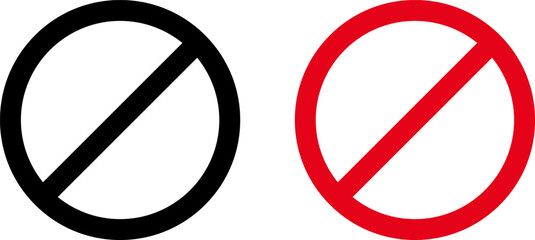 sign forbidden. icon symbol ban. red circle sign stop entry ang slash line isolated on transparent b