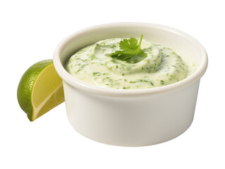 Wall Mural - Cilantro Lime Dip isolated on transparent png background. Generative ai