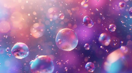 Poster - Floating holographic liquid blobs, soap bubbles, metaballs...