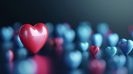 Poster - Abstract love icon for social media notifications. Valentine's Day concept.