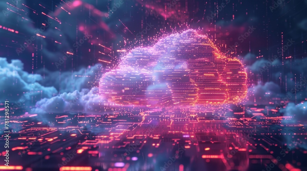 Cloud Networking: A visualization of data packets traveling through a ...