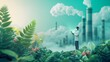 © MAY - Environmental Science: A 3D vector illustration of a scientist monitoring air quality