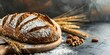 A rustic loaf of bread with a crispy crust and soft texture, surrounded by freshly baked goods from a quaint bakery.