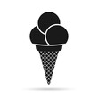 Ice cream cone icon. Vector illustration.