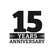 15 years logo or icon. 15th anniversary badge. Birthday celebrating, jubilee emblem design with number twenty. Vector illustration.