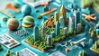 Travel and Tourism: A 3D vector graphic illustrating the growth of the tourism industry