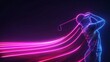 © Lerson - Neon Line abstract sportsperson of Golf
