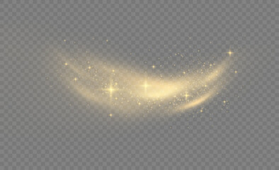 Wall Mural - sparkling magic dust particles. yellow dust yellow sparks and golden stars shine with special light.