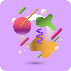 Poster - Modern geometric composition of various shapes. Illustration for design. Abstract background in the trend chart.