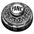 Vintage panic button. Sketch engraving generative ai PNG illustration. Scratch board imitation. Black and white image.