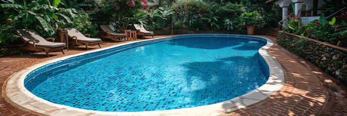 Poster - swimming pool in the garden