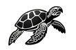 Sea turtle silhouette. vector illustration. isolated on white background