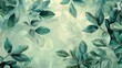 Abstract tall foliage pattern in seafoam green and light blue, with minimalism and negative space.