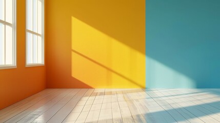 Poster - Empty room with a bright and colorful interior