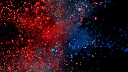 Poster - Super slow motion explosion of color powder. High quality FullHD footage