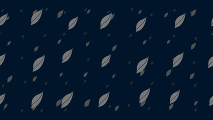 Poster - Leaflet symbols float horizontally from left to right. Parallax fly effect. Floating symbols are located randomly. Seamless looped 4k animation on dark blue background