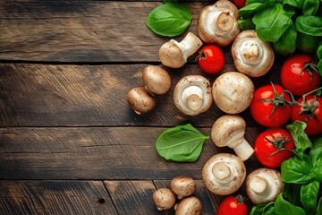 Wall Mural - A variety of vegetables including mushrooms, tomatoes