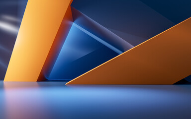 Poster - abstract geometric interior structure, 3d rendering.