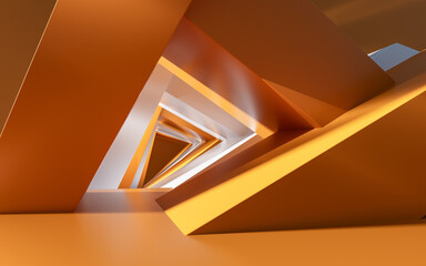 Poster - Abstract geometric interior structure, 3d rendering.