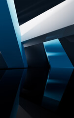Poster - abstract geometric interior structure, 3d rendering.
