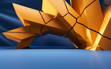 Poster - abstract geometric interior structure, 3d rendering.