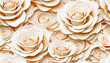 weißes rosales blühende Blumen Blüten Rosen Muster in 3D als Hintergrund und Vorlage für edle florale Karten Einladungen Hochzeit Valentinstag Liebe Feier Schönheit natürlich Geschenk romantische Deko