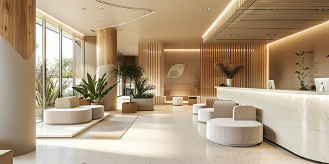 Contemporary hospital waiting room interior design