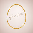 Easter egg frame. Gold twisted braided rope border. Elegant thin line decor