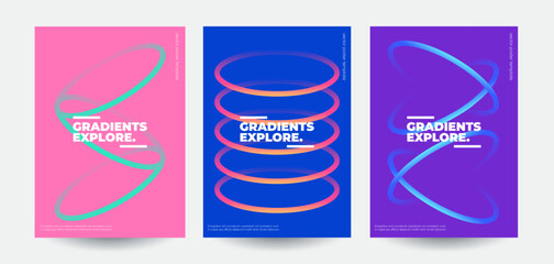 Poster - modern abstract covers set. cool gradient shapes composition. eps10 vector.