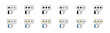 Rating thumb up icon set. Rating review with thumb up finger. Feedback choice