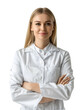 Smiling Female Doctor with Crossed Arms. Transparent background PNG photo 