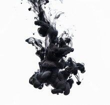 KSBlack Ink Splash On White Background Vector Illustrati.