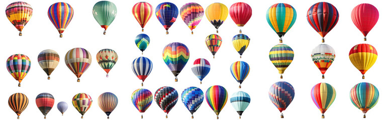 Collection of colorful hot air balloon