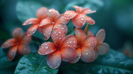 Wall Mural - Flowers in the rain.