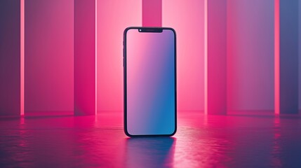 Poster - Smartphone mockup in pink tones