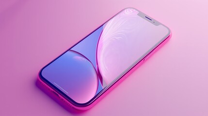 Poster - Smartphone mockup in pink tones
