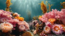 A Gentle Tidepool Teeming With Colorful Coral And Delicate Sea Creatures.