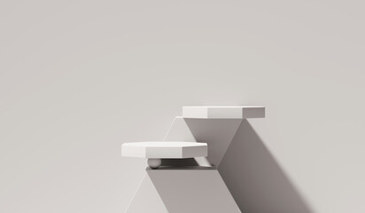 Poster - Abstract white platform podium showcase for product display 3d rendering	
