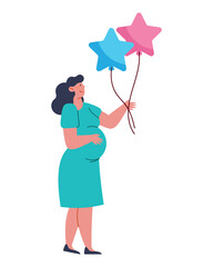 Sticker - gender reveal pregnant woman design