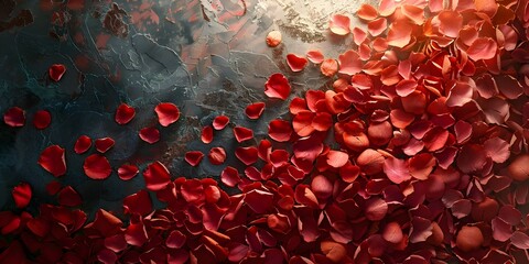 scattered rose petals form the ultimate symbol of romance and love conveying a sense of passion and 