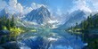 Majestic Alpine Lake Reflecting Towering Peaks in Crystal Clear Waters a Serene and Awe Inspiring Natural Wonder