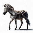 Image of isolated zebra against pure white background, ideal for presentations
