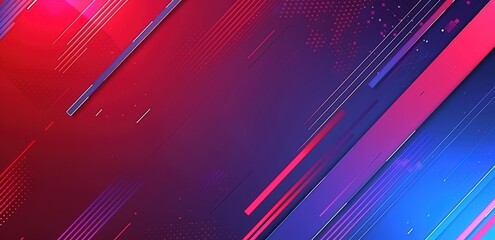 Poster - Dynamic abstract background with vibrant red and blue stripes of light, perfect for modern design